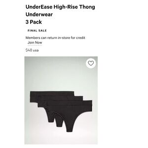 Lululemon Underease High-rise Thong Panty